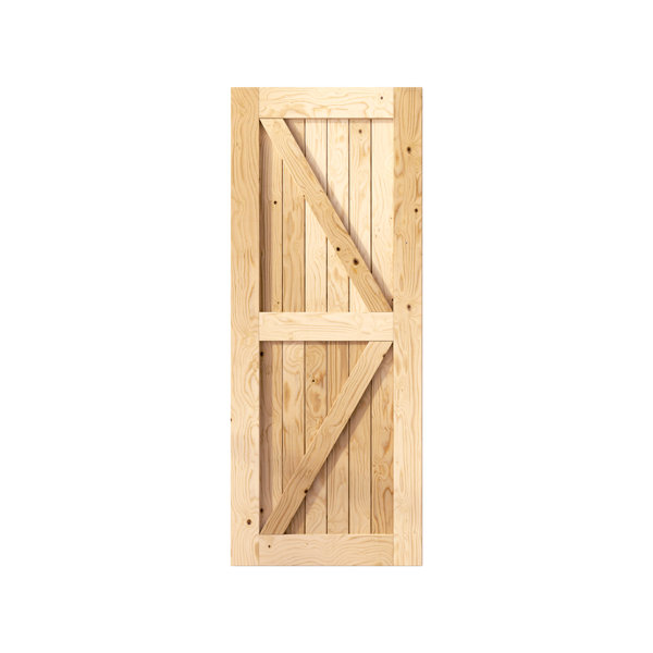 Homacer Paneled Wood Unfinished Barn Door without Installation Hardware
